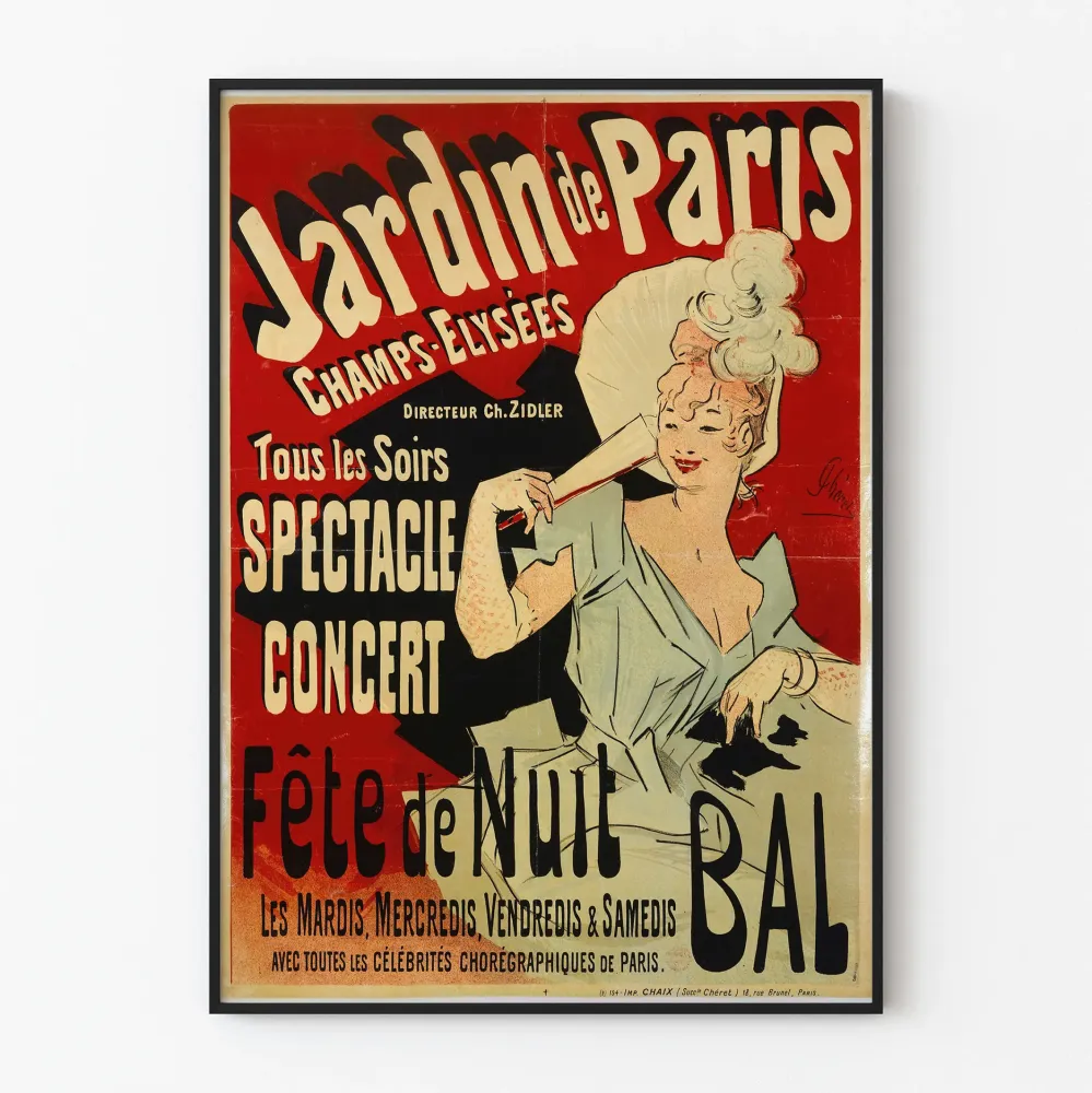 Plakat Vintage Ogród Paryż Spektakl Koncert