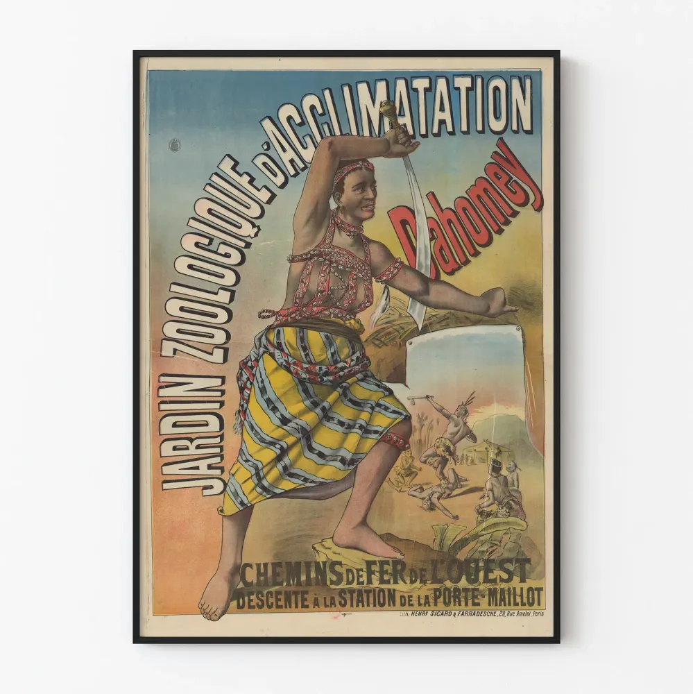 Plakat vintage Ogrodu Zoologicznego Aklimatyzacji Dahomey