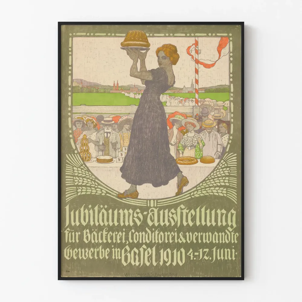 Plakat vintage z okazji urodzin piekarni i cukierni 1910