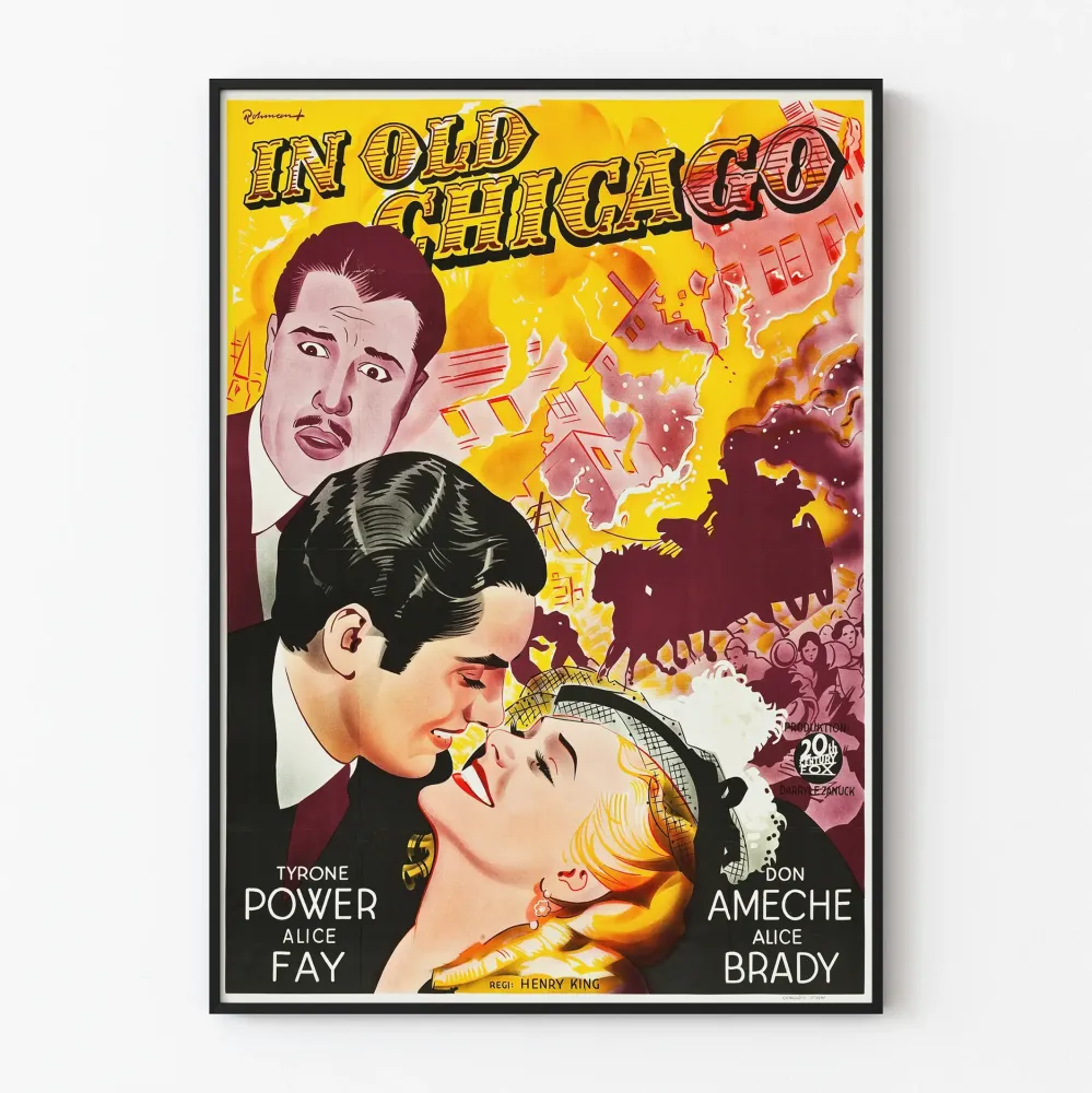 Plakat vintage Old Chicago sztuka deco kino