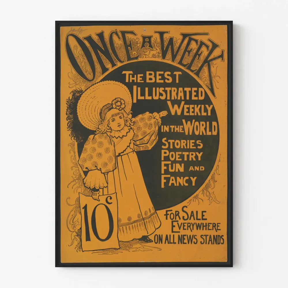 Plakat Vintage Once Week - Ilustracja i Poezja