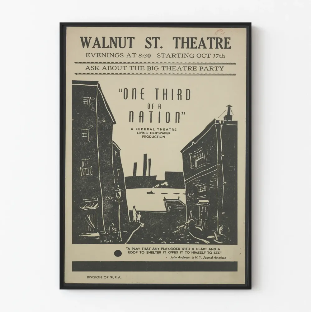 Plakat vintage 'One Third Nation' - Teatr Walnut St.
