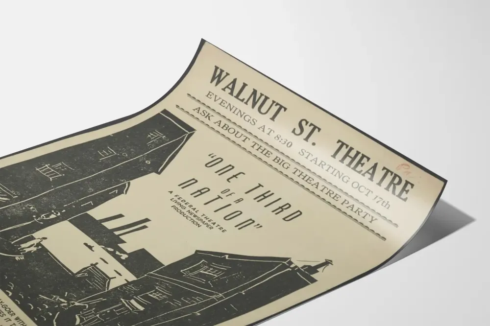 Plakat vintage 'One Third Nation' - Teatr Walnut St.