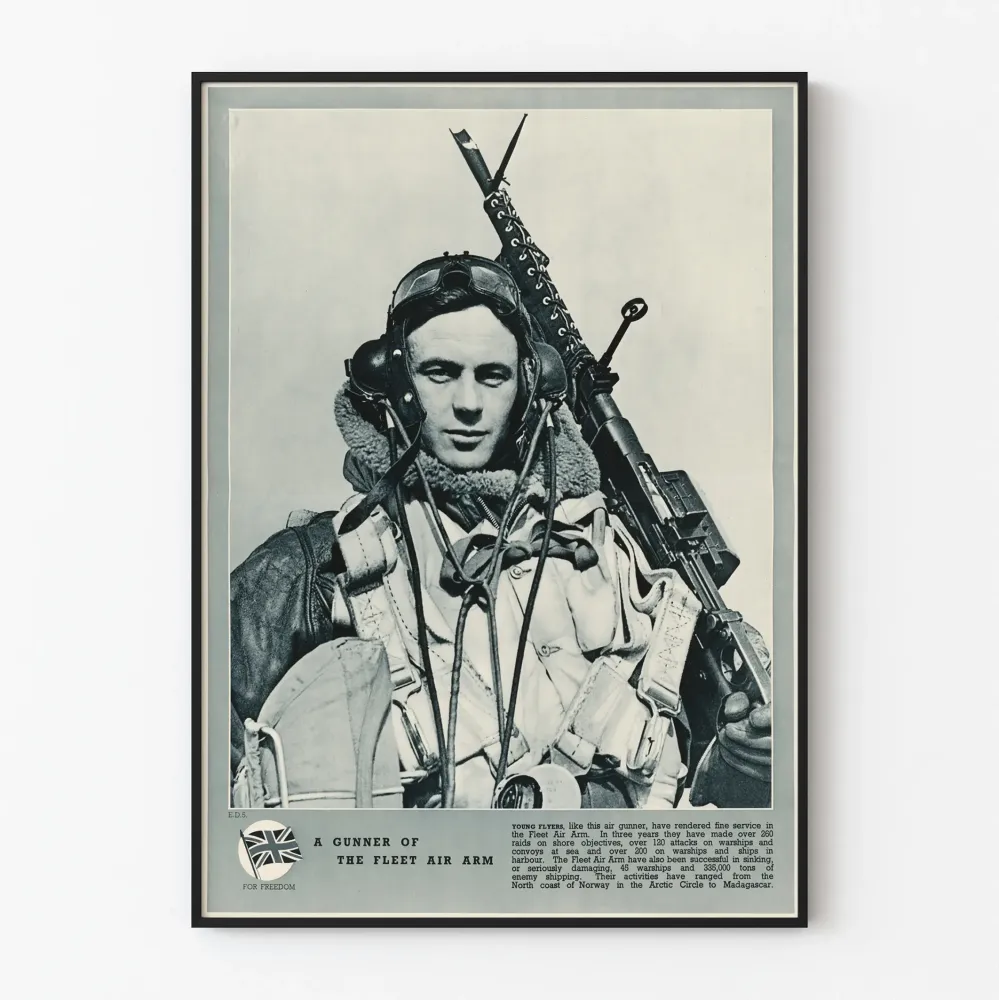 Plakat vintage Żołnierz brytyjskich sił lotniczych Fleet Air Arm
