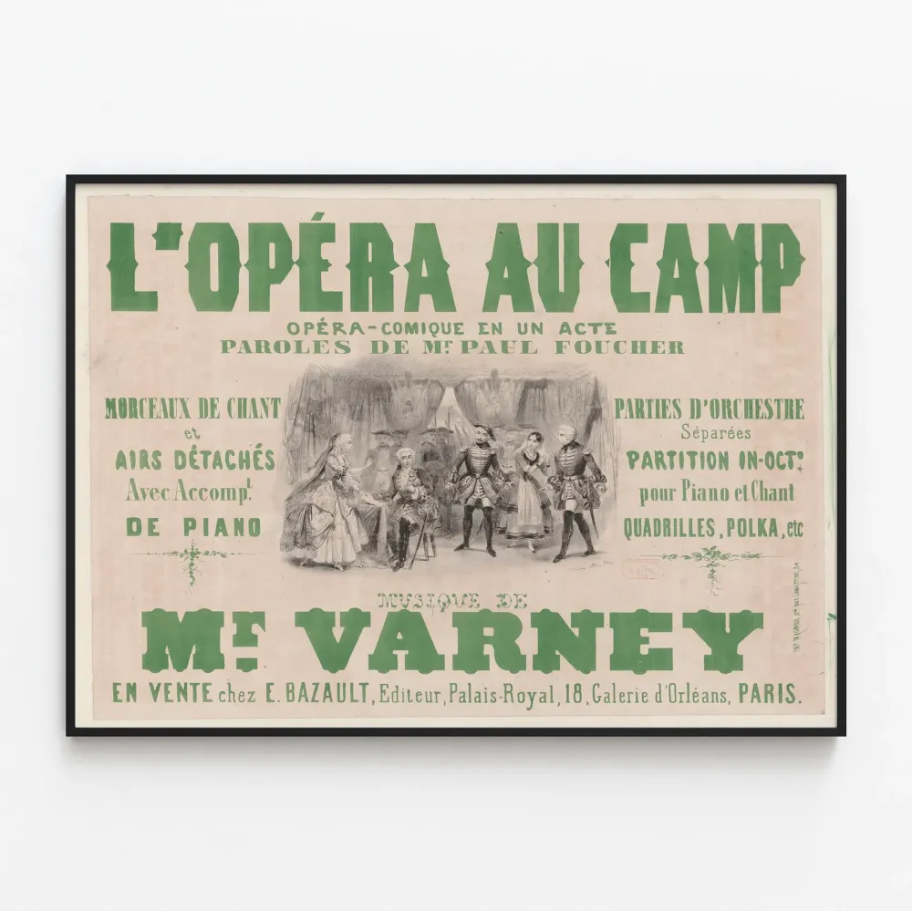 Plakat vintage Opéra Comique L'Opéra au Camp