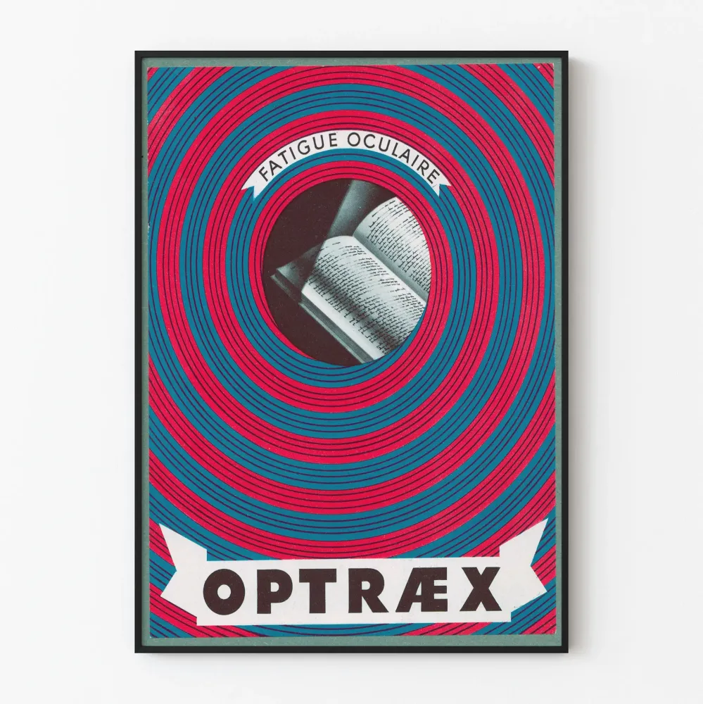 Plakat vintage Optraex – Zmęczenie oczu