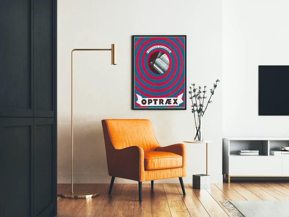 Plakat vintage Optraex – Zmęczenie oczu