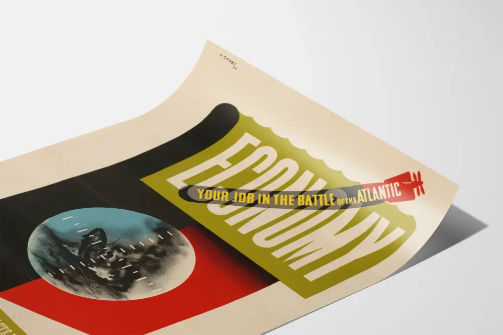 Plakat Vintage Oszczędzacz w bitwie o Atlantyk