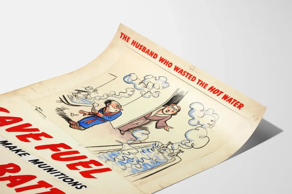 Plakat vintage oszczędzanie energii - Oszczędzaj paliwo do walki