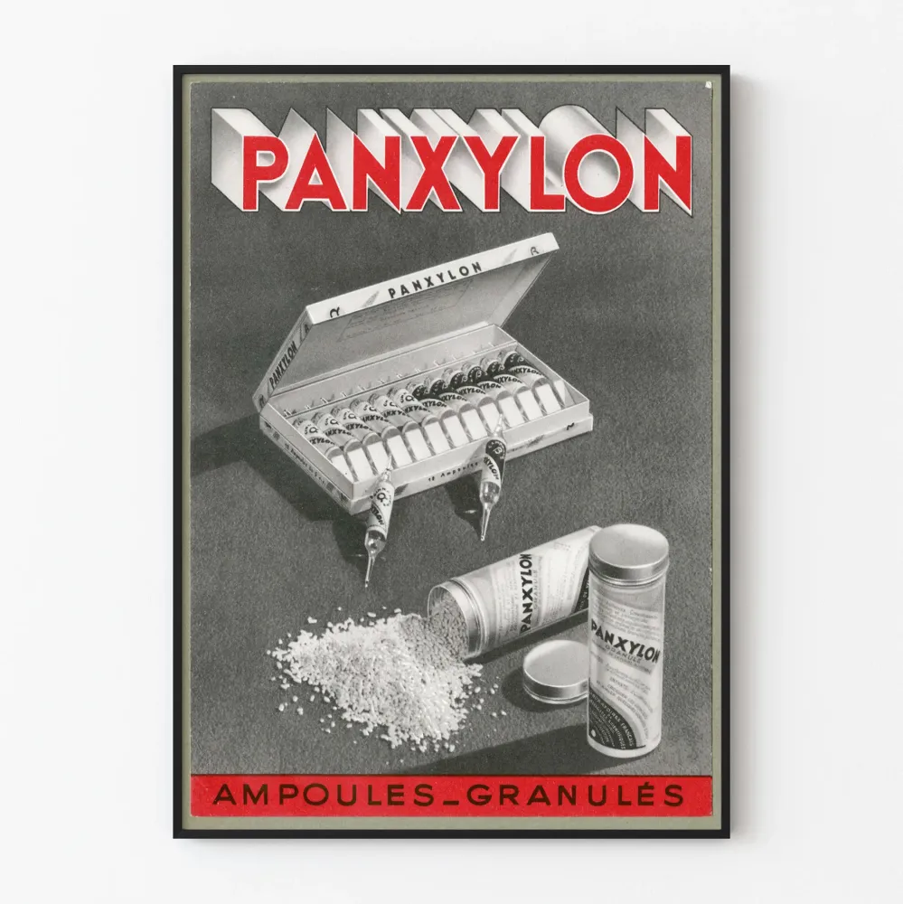 Plakat vintage Panxylon ampułki granulaty