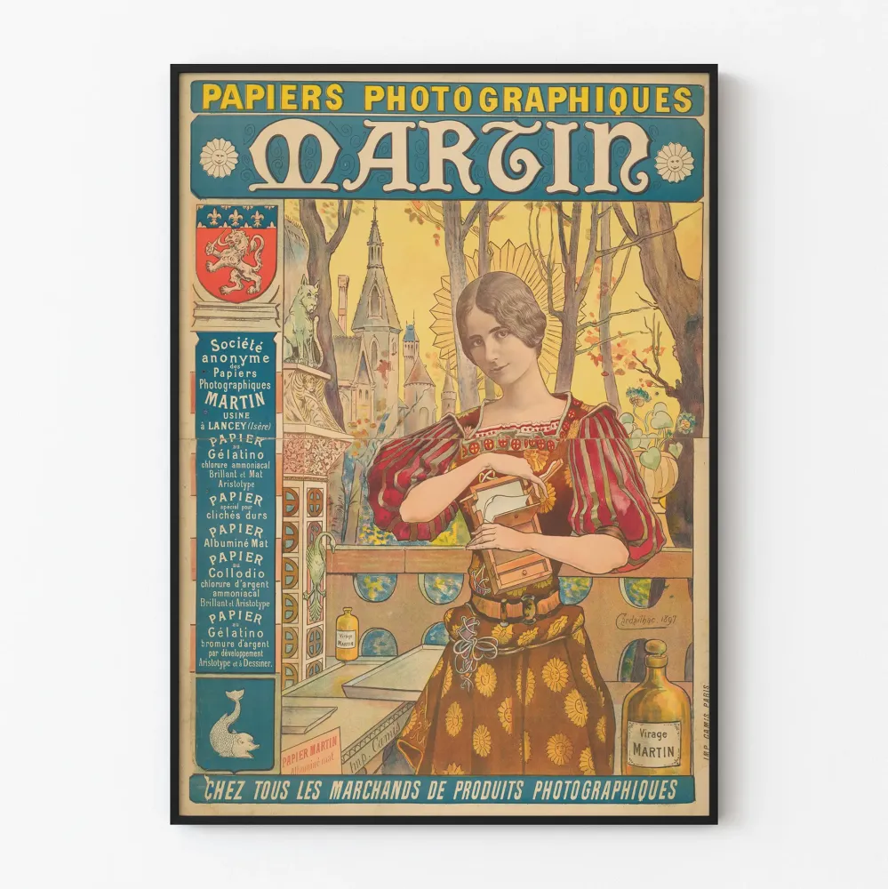 Plakat vintage Papierów Fotograficznych Martin