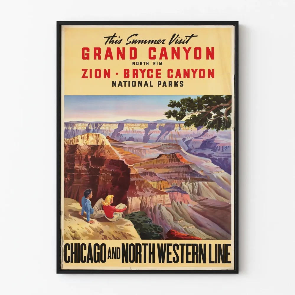 Plakat vintage Parki Narodowe Wielki Kanion Zion Bryce Canyon