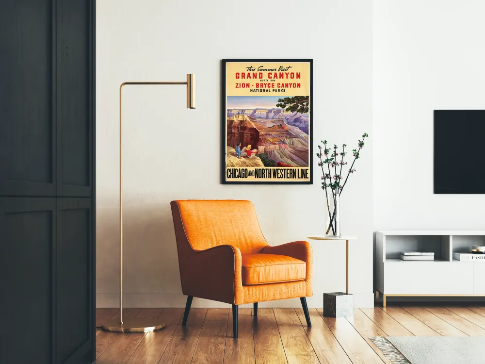 Plakat vintage Parki Narodowe Wielki Kanion Zion Bryce Canyon