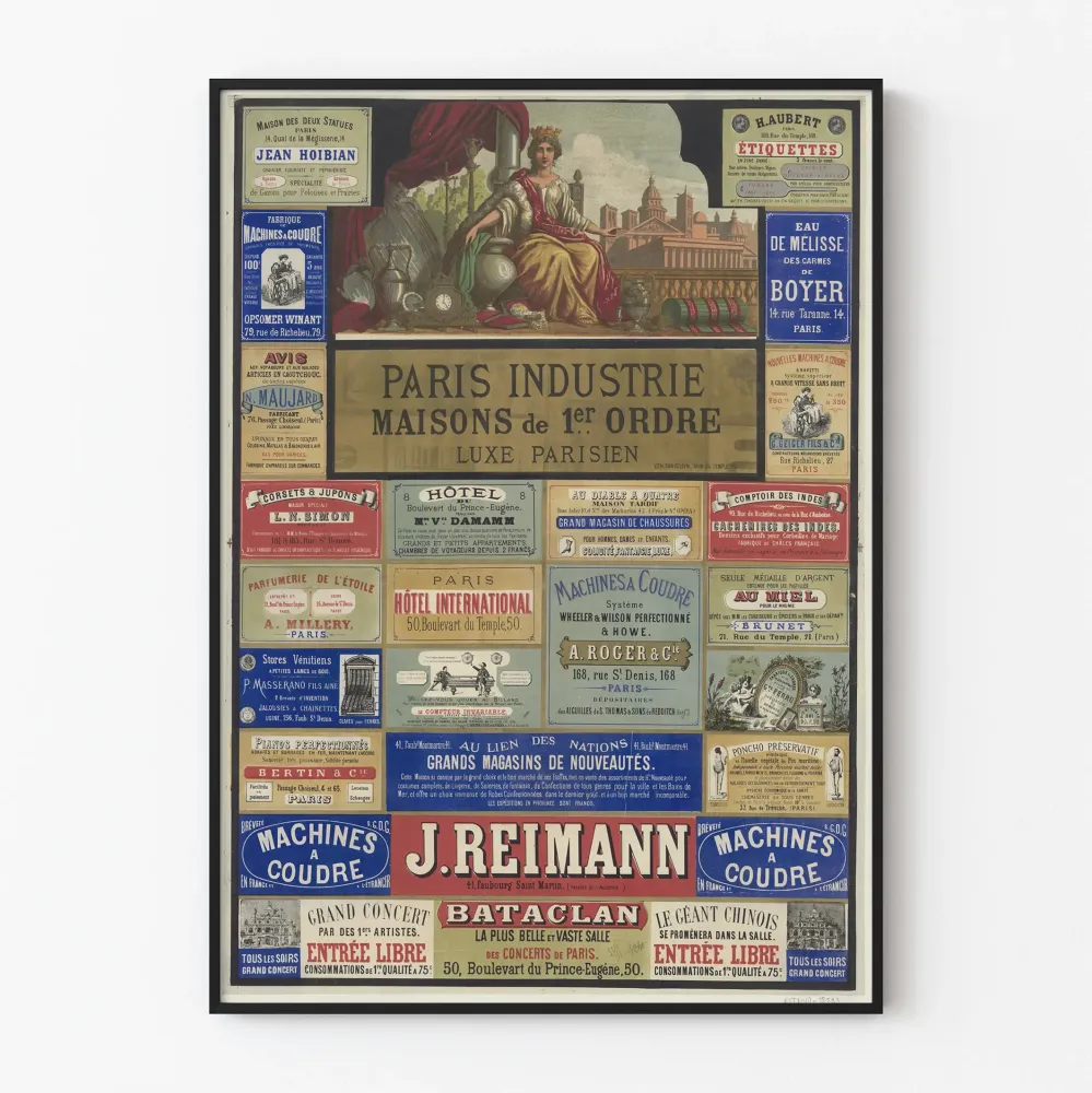 Plakat vintage Paryż Przemysł i Domy Pierwszego Rzędu Luksus Paryski