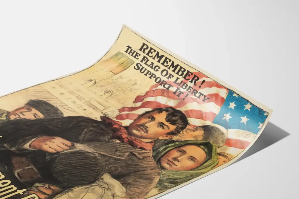 Plakat vintage patriotyczny USA - Kup obligacje rządowe