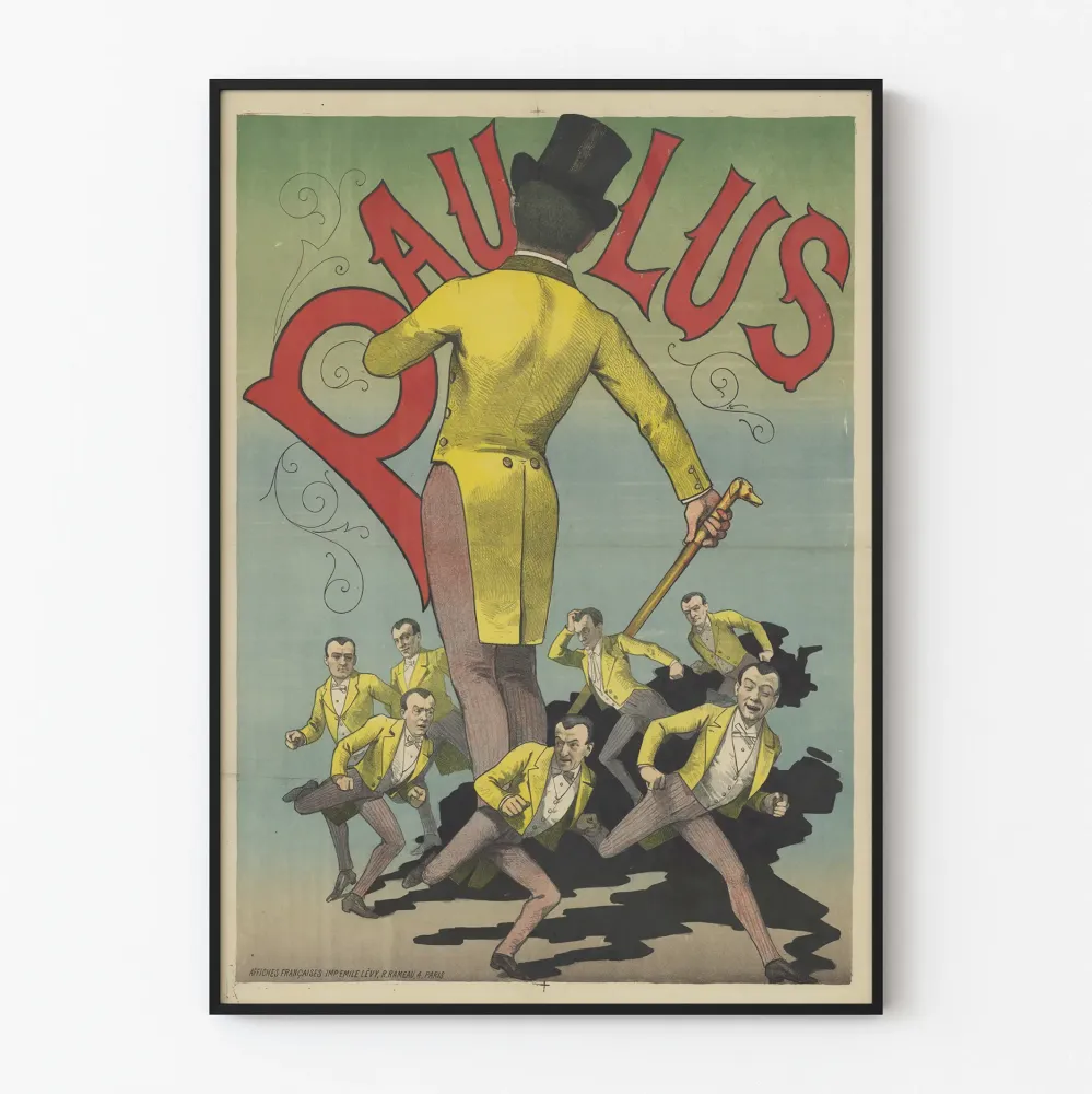 Plakat vintage Paulus tancerz w żółtym stroju