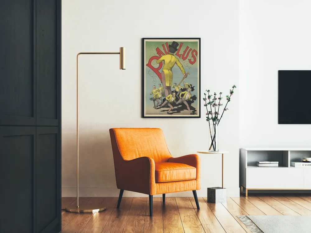Plakat vintage Paulus tancerz w żółtym stroju