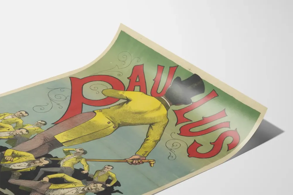 Plakat vintage Paulus tancerz w żółtym stroju
