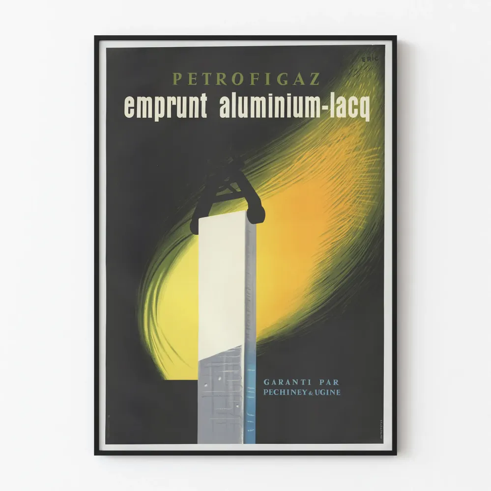 Plakat vintage Petrofigaz Emprunt Aluminium-Lacq