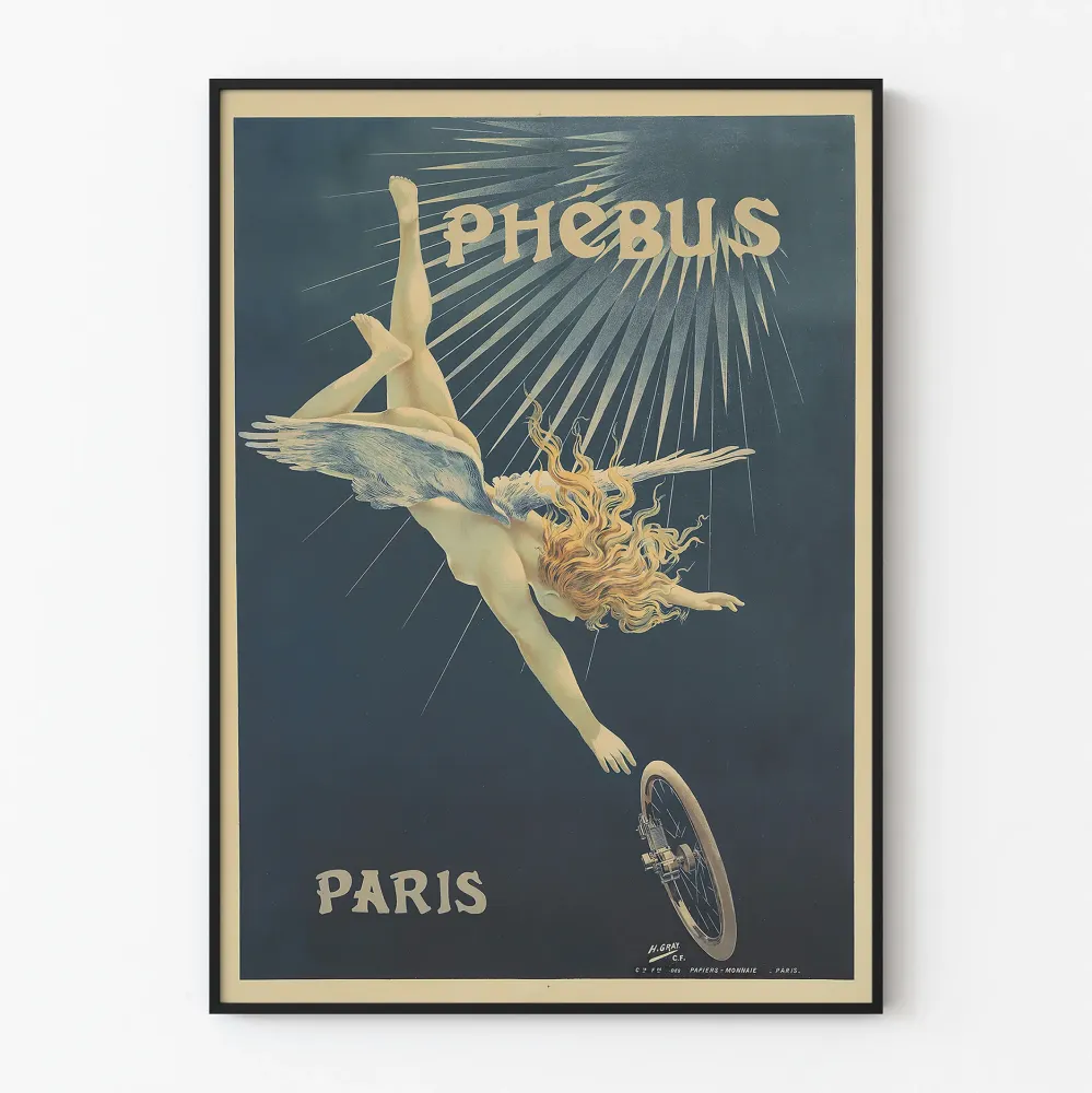 Plakat vintage Phébus Paris z Aniołem Rozpostartym Skrzydł