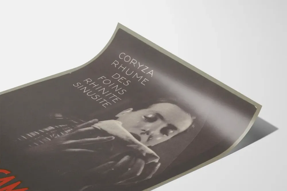 Plakat vintage Éphédrocamphre Delalande na przeziębienie i zapalenie zatok