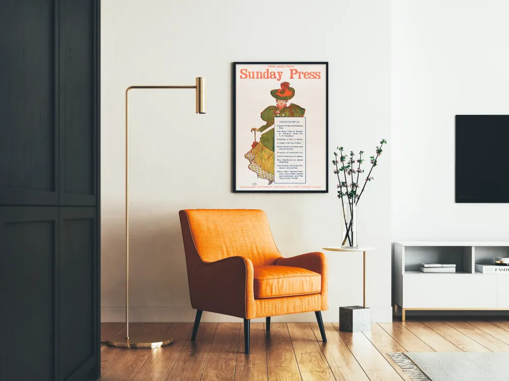 Plakat vintage Philadelphia Sunday Press 10 maja