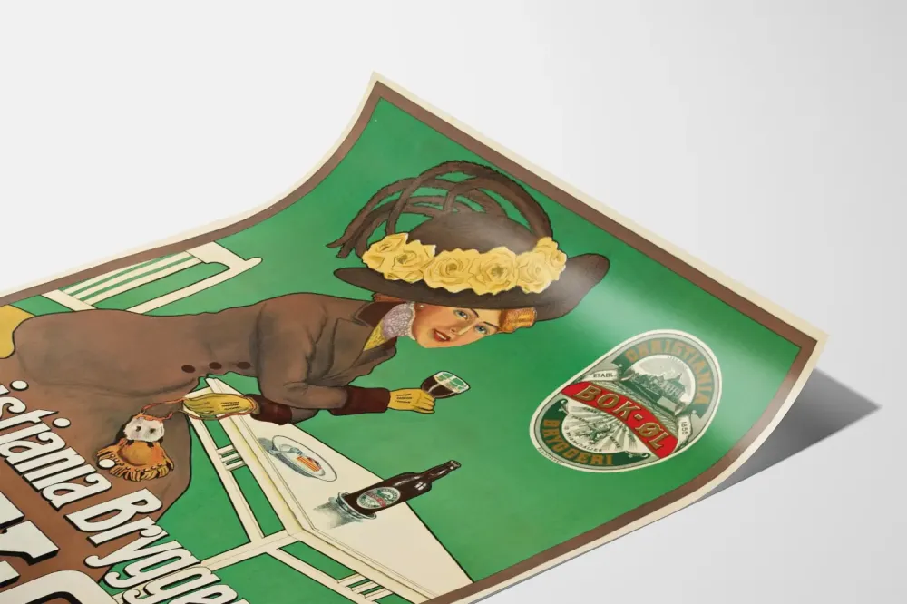 Plakat vintage piwo Christiania Bryggeri Bok-øl