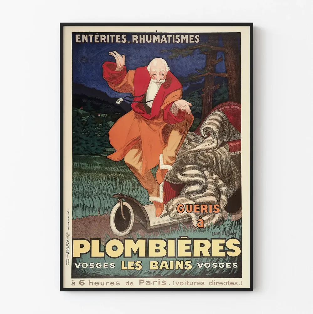 Plakat vintage Plombières-les-Bains regeneracja reumatyzmów