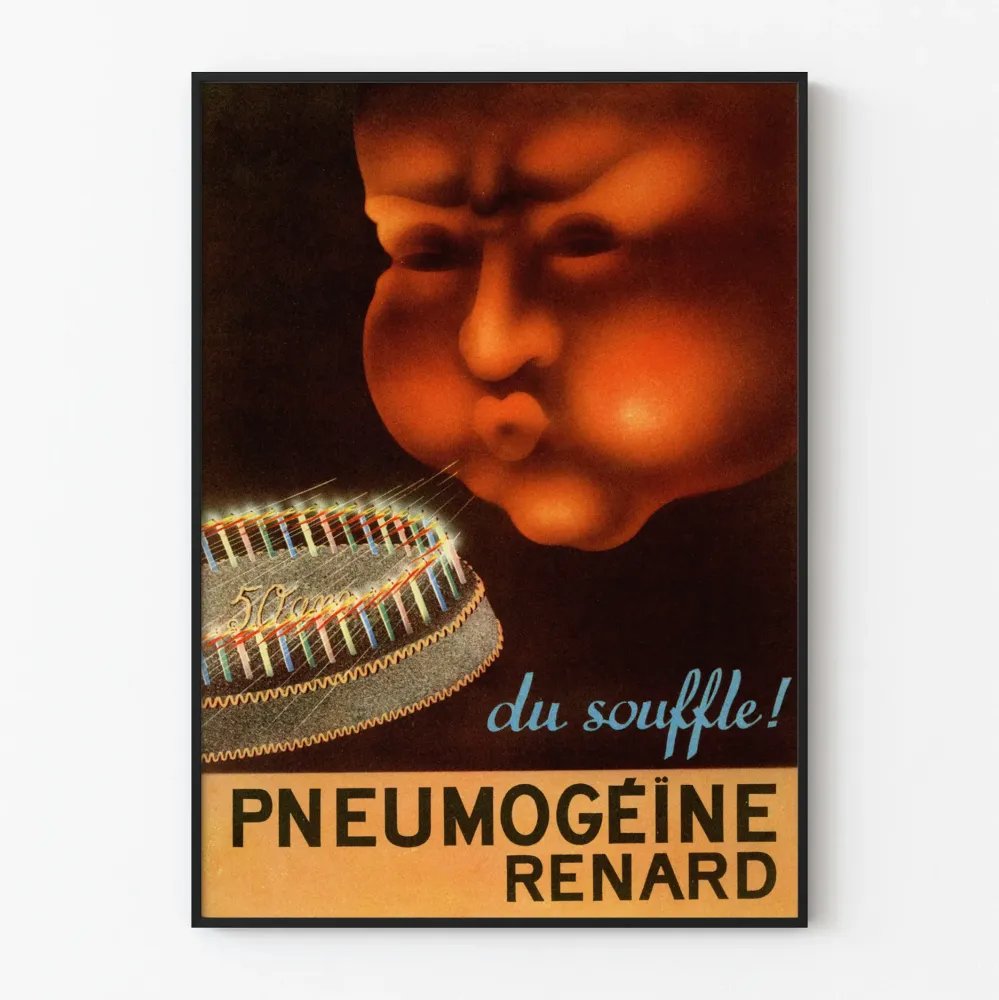 Plakat Vintage Pneumogéine Renard Oddech i Urodziny