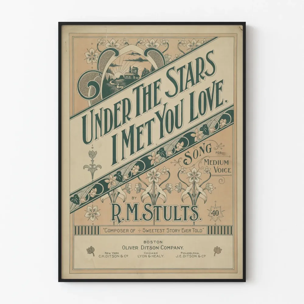 Plakat vintage Pod Gwiazdami Spotkałem Cię, Miłość