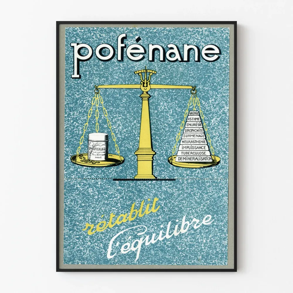 Plakat vintage Pofénane – Równowaga i dobre samopoczucie na ścianę