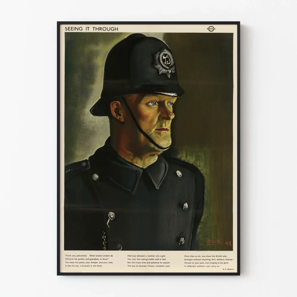 Plakat vintage policyjny brytyjski "Seeing It Through"