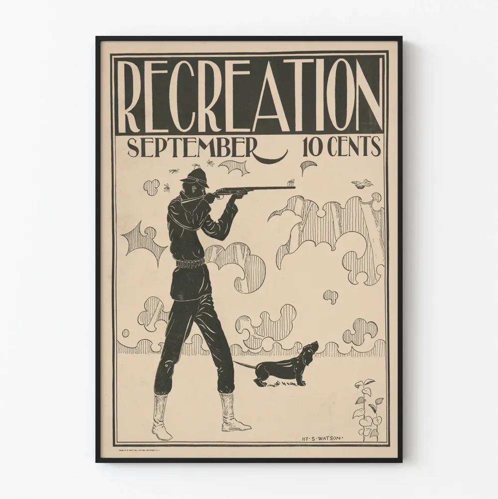 Plakat vintage polowania rekreacja wrzesień