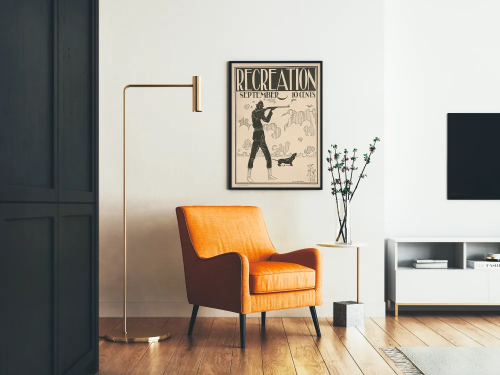 Plakat vintage polowania rekreacja wrzesień
