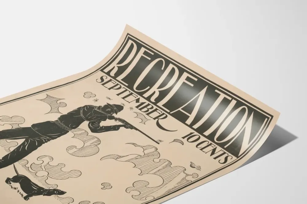 Plakat vintage polowania rekreacja wrzesień