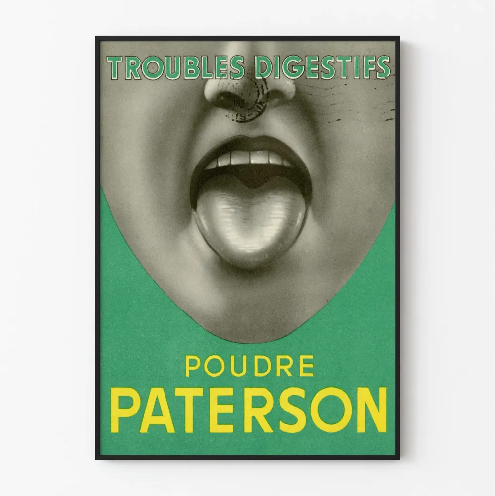 Plakat vintage Poudre Paterson na dolegliwości trawienne