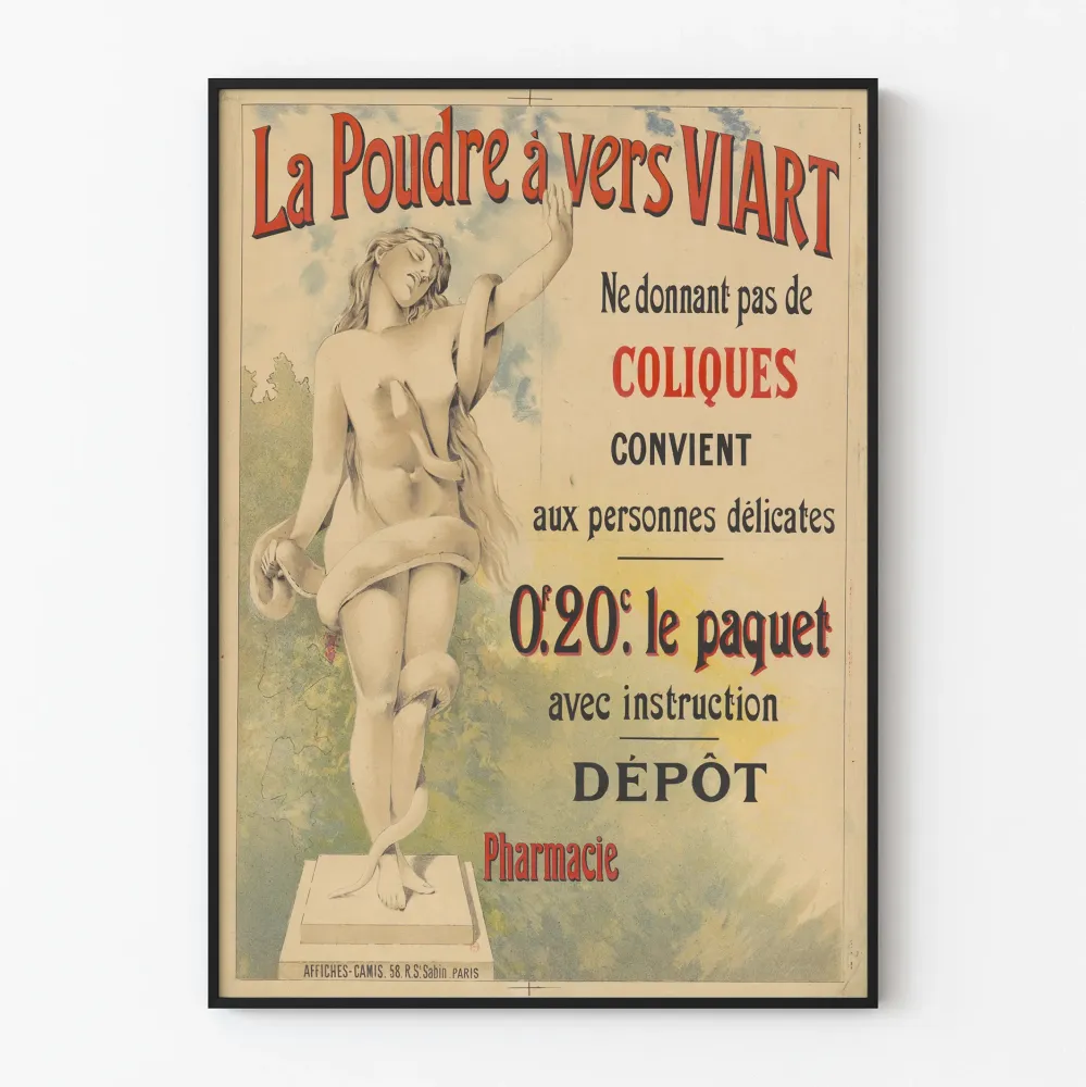 Plakat vintage La Poudre à Vers Viart