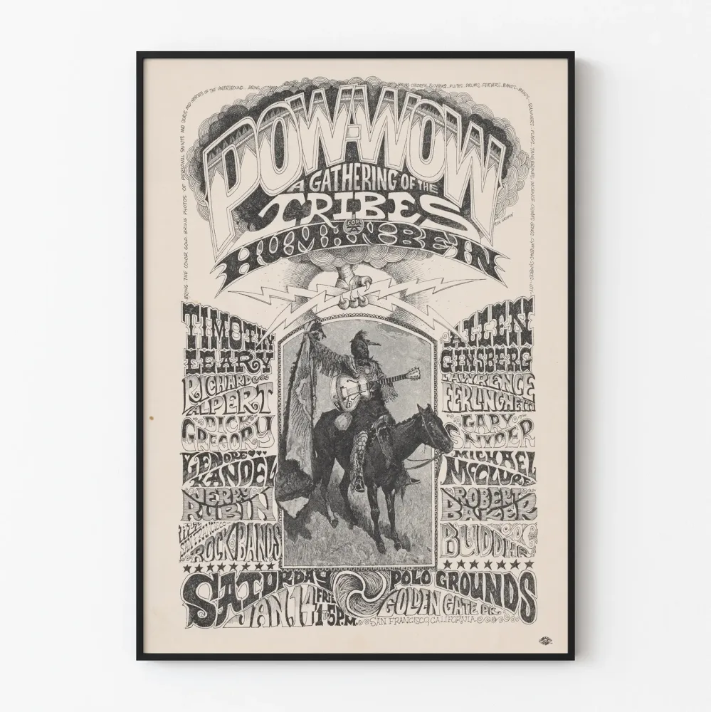 Plakat vintage Pow-Wow Gathering Tribes