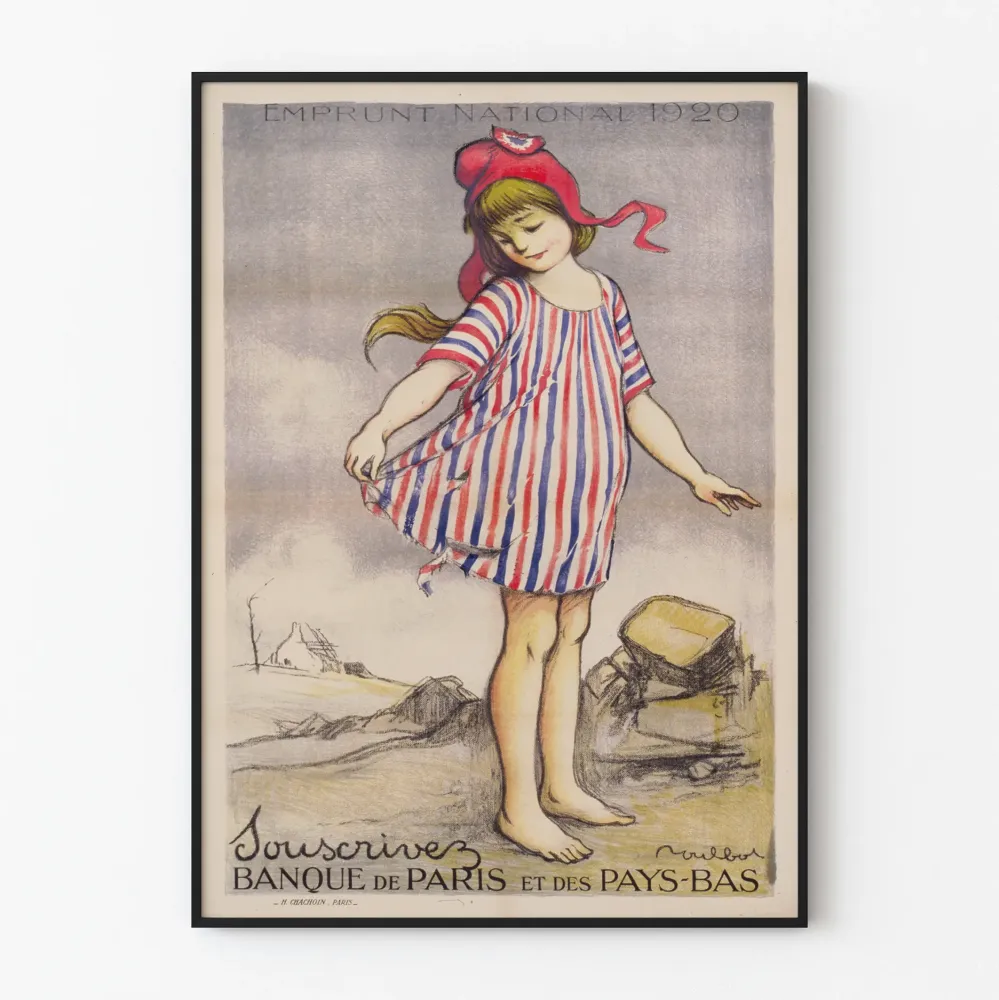Plakat vintage Pożyczka Narodowa 1920 - Bank Paryż i Niderlandów