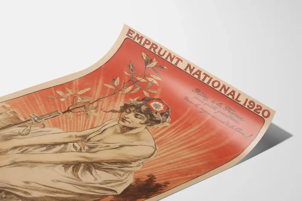 Plakat vintage pożyczki narodowej 1920 - Plakat patriotyczny francuski
