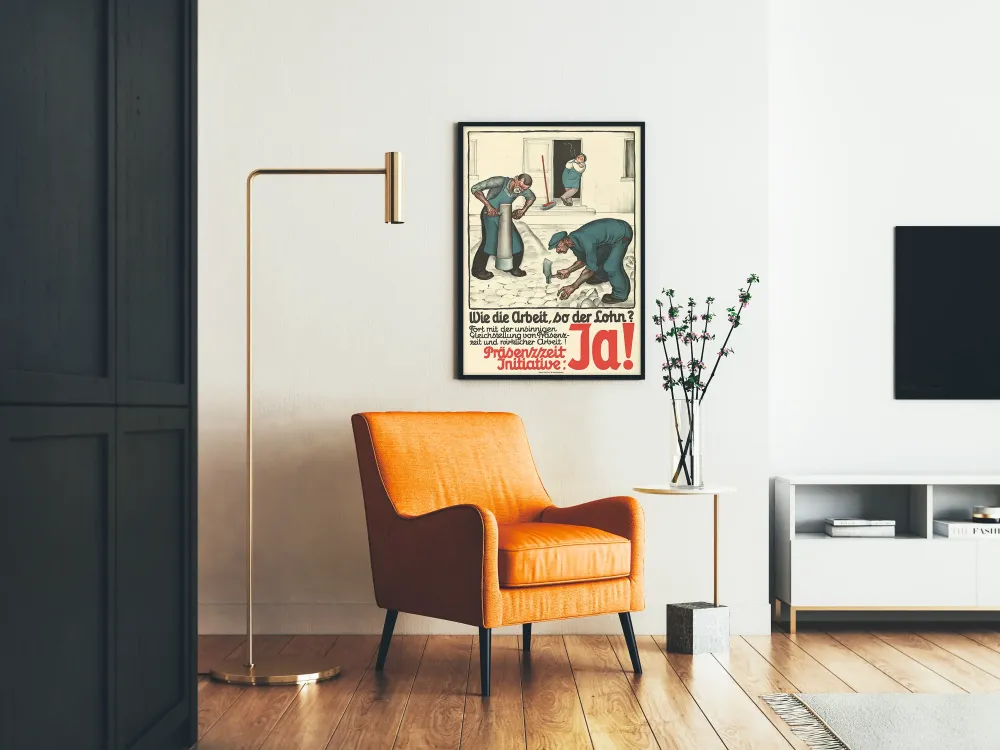 Plakat vintage Praca i wynagrodzenie - Inicjatywa Obecność Ja