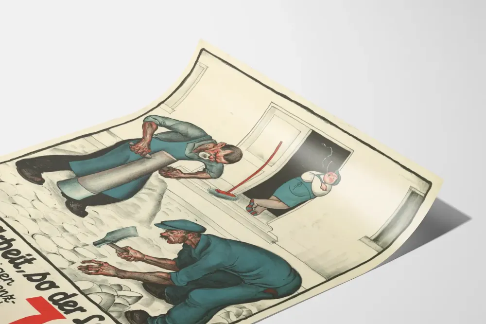 Plakat vintage Praca i wynagrodzenie - Inicjatywa Obecność Ja
