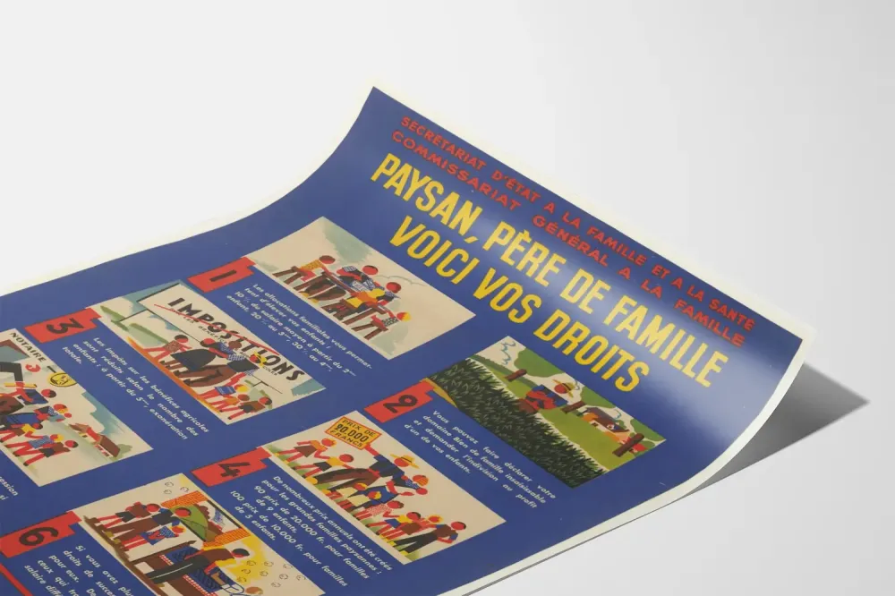 Plakat vintage prawa rodzin chłopskich