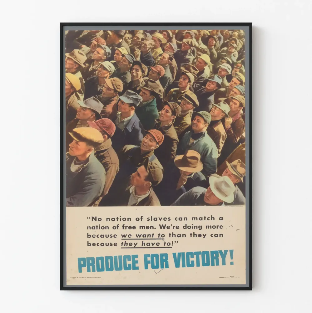 Plakat vintage propagandowy „Produkuj dla zwycięstwa”