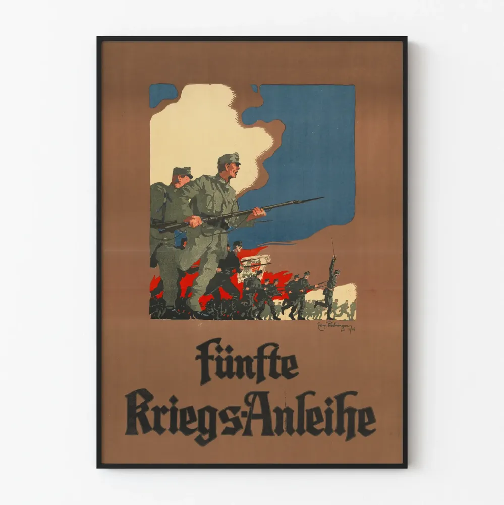 Plakat vintage propagandy wojskowej niemieckiej