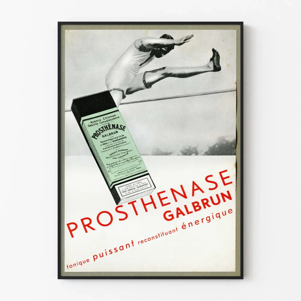 Plakat vintage Prosthénase Galbrun tonik mocny