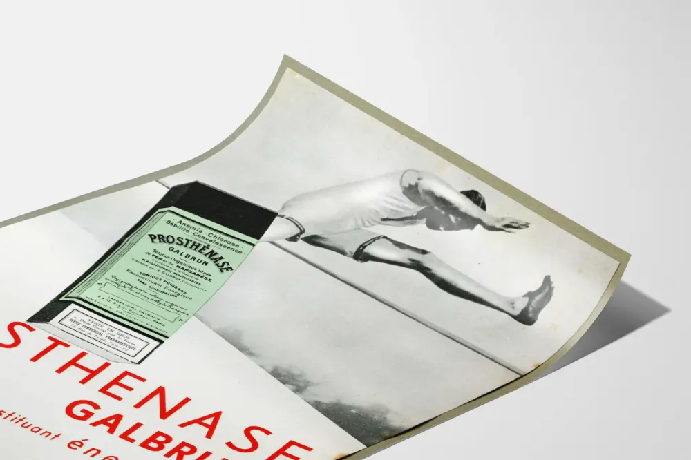 Plakat vintage Prosthénase Galbrun tonik mocny