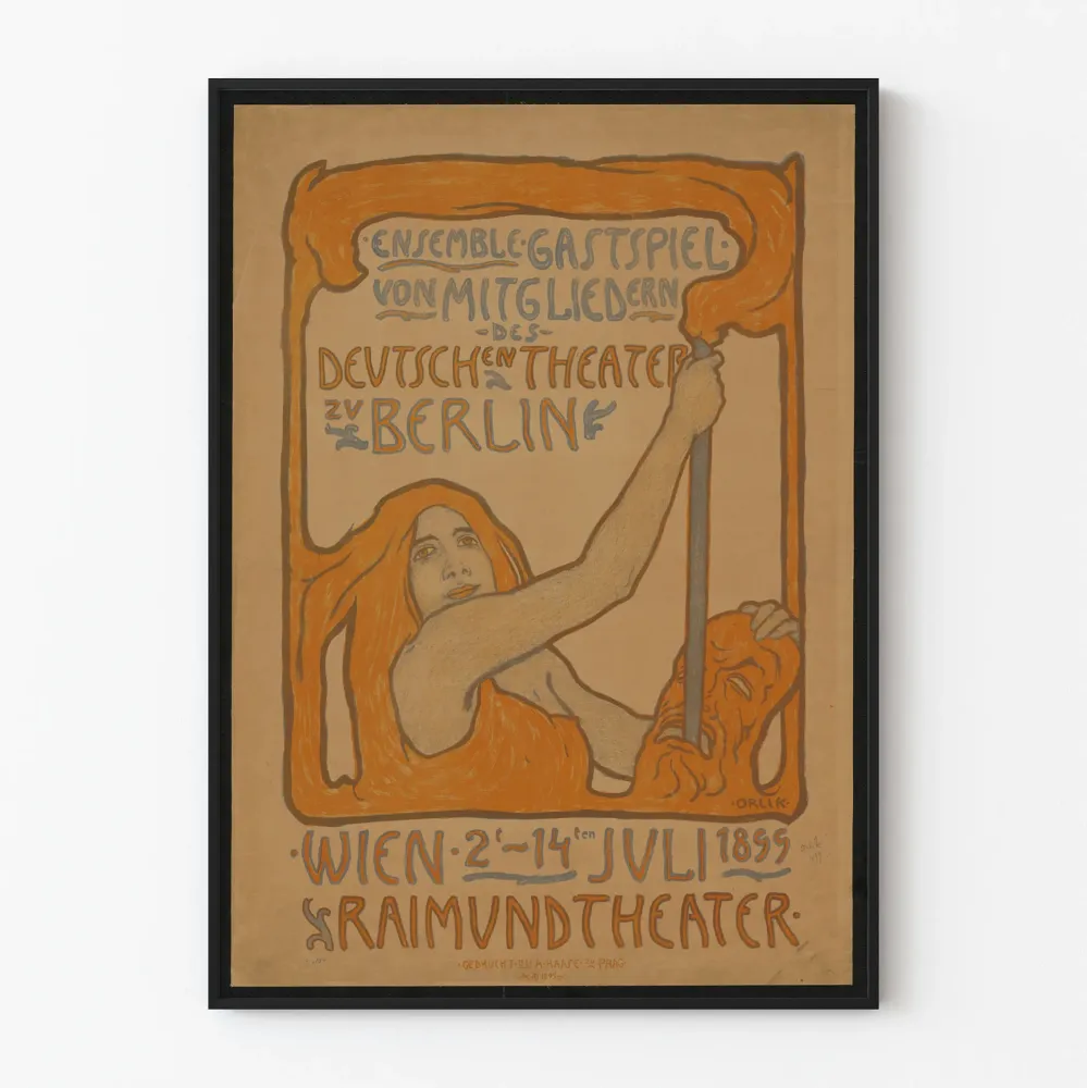 Plakat vintage przedstawienie teatralne niemieckie Berlin 1899
