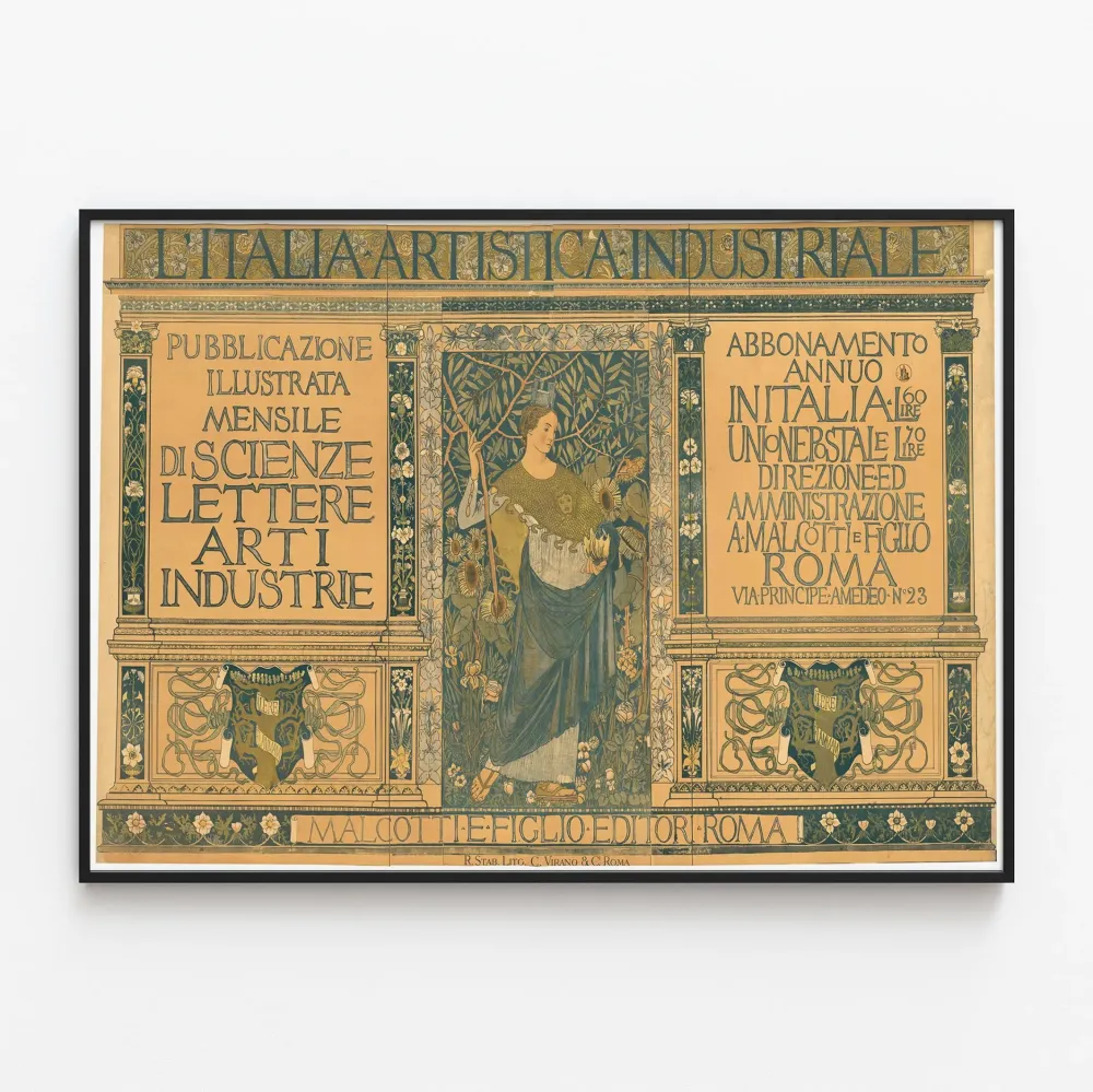 Plakat Vintage Publikacja L'Italia Artistica e Industriale