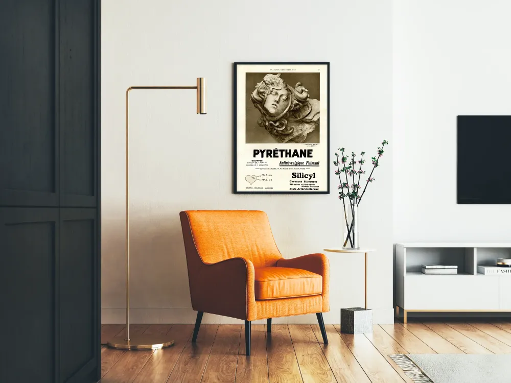 Plakat vintage Pyréthane przeciwbólowy silny